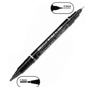 Zwart stiftje met 2 punten 0,5mm en 1,00 mm